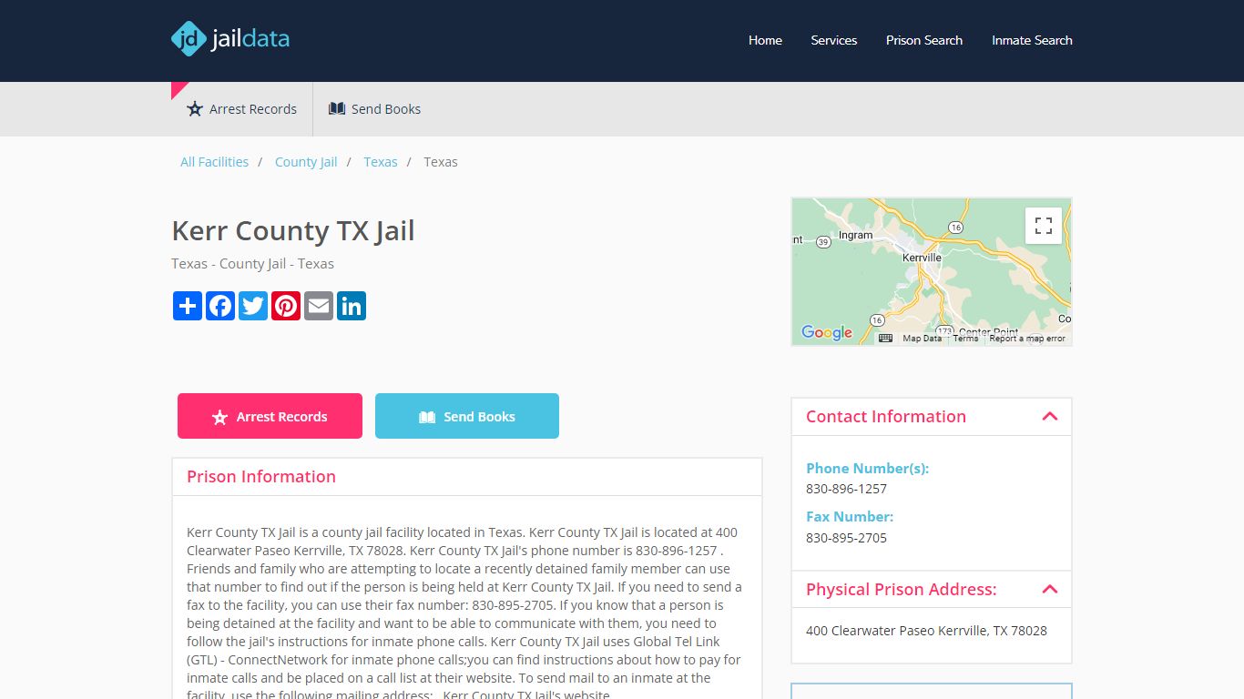 Kerr County TX Jail Inmate Search and Prisoner Info - Kerrville, TX