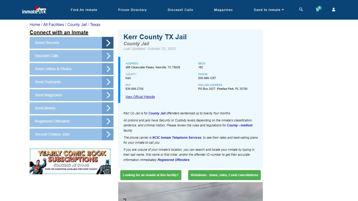 Kerr County TX Jail - Inmate Locator - Kerrville, TX
